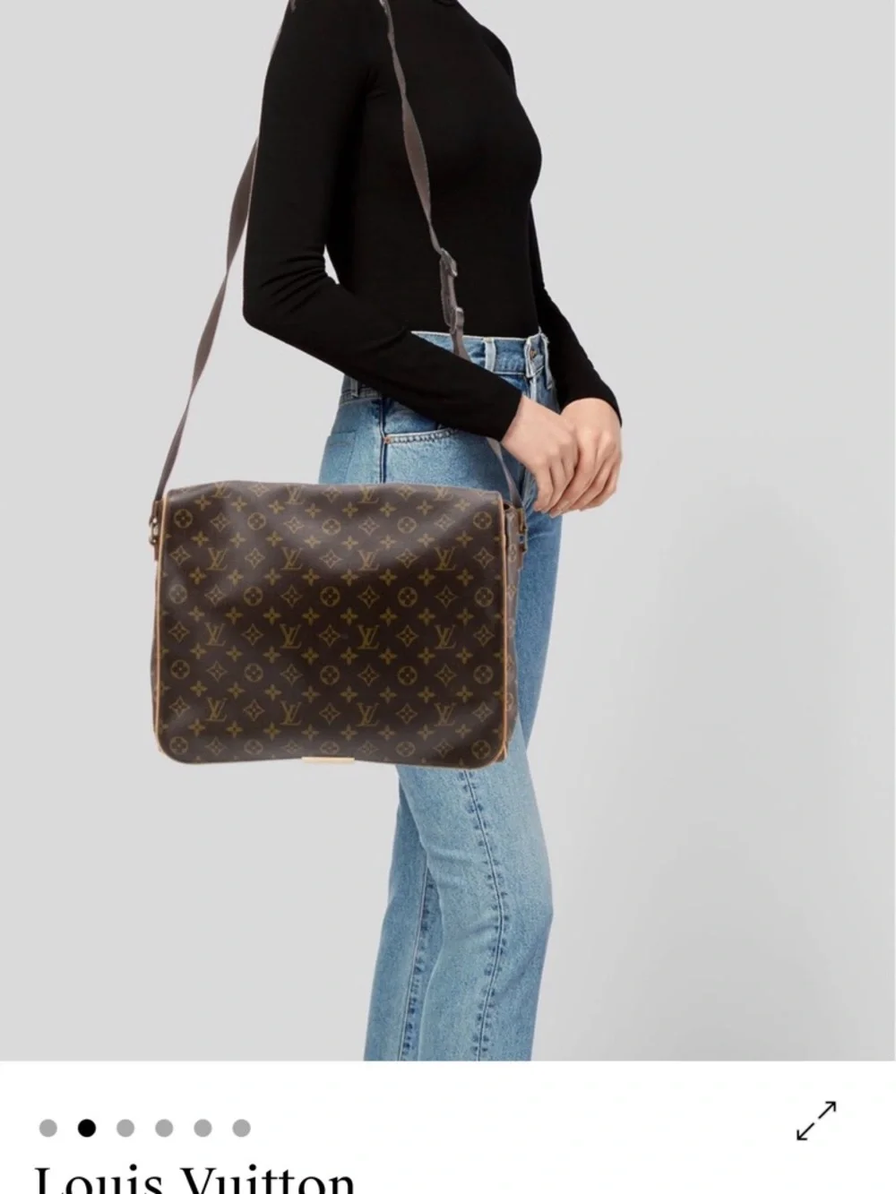 Louis Vuitton Brown Monogram Canvas Messenger Bag with Dark Brown Strap - Picture 6 of 6